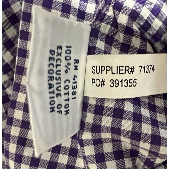Ralph Lauren Button Down Shirt Men’s XL Gingham Check Purple White Long Sleeve - Picture 10 of 12